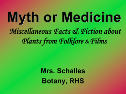 Myth or Medicine Plants from films & folklore
