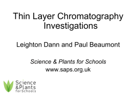 SAPS -TLC - investigations - Science & Plants for Schools