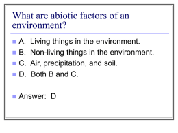 What are abiotic factors of an environment?