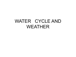WATER CYCLE AND WEATHER