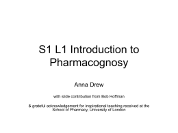 Introduction to Pharmacognosy