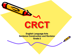 CRCT English Language Arts Sentence Construction and Revision
