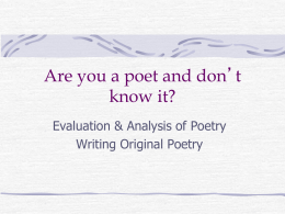 Are you a poet and don`t know it?