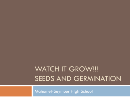 Watch it Grow!!! Seeds and germination - Arcola High School
