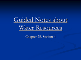 Guided Notes about Water Resources