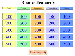 Biomes Jeopardy