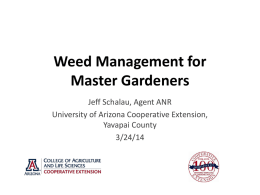 Weed Management for Master Gardeners