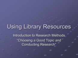Using Library Resources