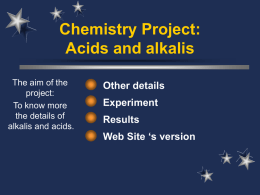 Chemistry Project: Acids and alkalis