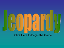 Photosynthesis & Respiration Jeopardy