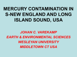 mercury contamination in s-new england and long island sound, usa