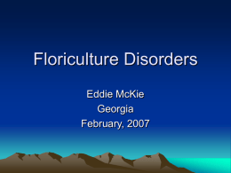 Floriculture Disorders Eddie McKie