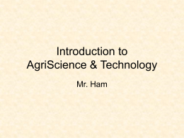 Introduction to AgriScience & Technology