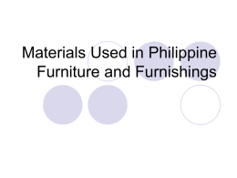 Materials Used in Philippine Furniture and Furnishings