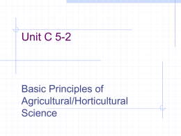 Unit C 4-10 Basic Principles of Agricultural/Horticultural Science