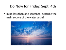 The Water Cycle 9/4/15