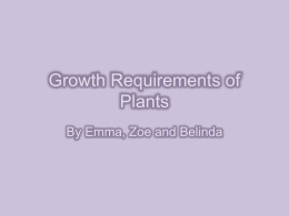 Growth Requirements of Plants