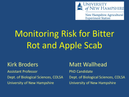 Monitoring Risk for Bitter Rot and Apple Scab