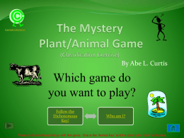 The Mystery Plant/Animal Game (Classification Exercise)