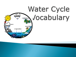 Water Cycle Vocabularyx