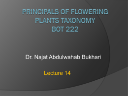Principals of Flowering Plants Taxonomy BOT 222