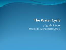 The Water Cycle - Brookville Local Schools