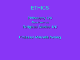 Ethics Power Point slides Lecture Notes Page