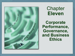 Corporate Performance, Governance, and Business Ethics