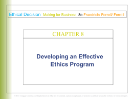 Ethics Training and Communication