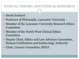 ethical theory and ethical research