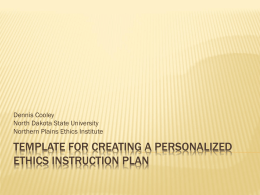 template for creating a personalized Ethics instruction plan