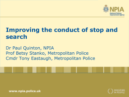 Improving the conduct of stop and search