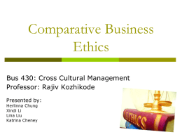 Week 6– Comparative Business Ethics Team 4