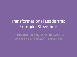 Transformational Leadership Example: Steve Jobs