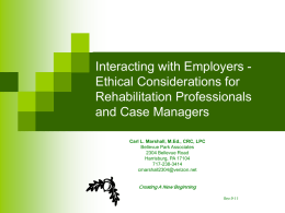 Ethical Considerations for Rehabilitation Professionals