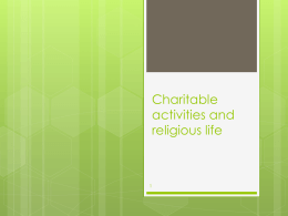 Charitable activities and religious life