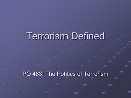 Terrorism Defined - Virginia Military Institute