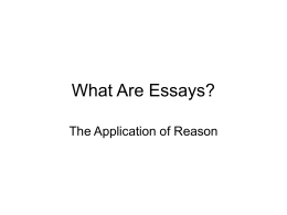 What Are Essays?