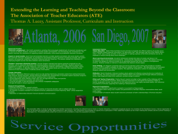 Extending the Learning and Teaching Beyond the Classroom