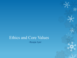Integrity, Ethics and Core Values