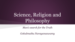 Science, Religion and Philosophy