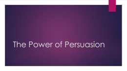 The Power of Persuasion