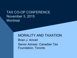 Brian J. Arnold - Tax Coop | CONFERENCE