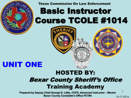 1. Basic TCLEOSE Instructor Course # 1014