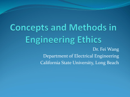 Concepts and Methods in Ethics - California State University, Long