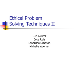 EthicalProblemSolvingTechniquesII