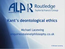 Kant`s deontological ethics