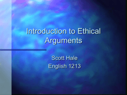 Introduction to Ethical Arguments
