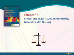Ethical and Legal Issues in Psychiatric