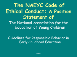 NAEYC AND EARLY CHILDHOOD ASSESSMENT